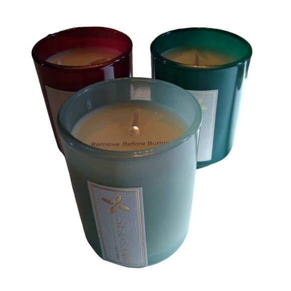 Sea and Sand Other - SEA & SAND 4 oz Scented Votive Candles Set of 3 Evergreen Eucalyptus GIFT